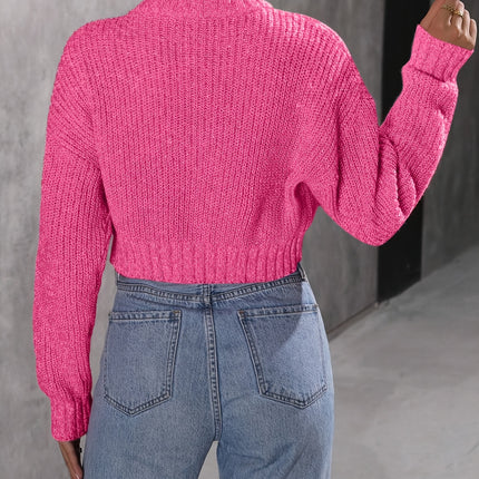 UNICORN Neck Drop Shoulder Solid Color Long Sleeve Sweater For Fall & Winter l