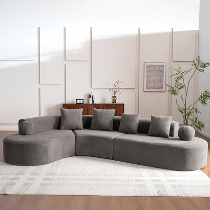 UNICORN L-Shaped Sofa Grey Modern Minimalist, 327x215x65cm, for Living Room