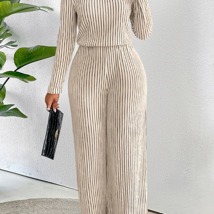 UNICORN Womens Elegant Long Sleeve Wide Leg Body Suit with Clavicle Collar s m l xl