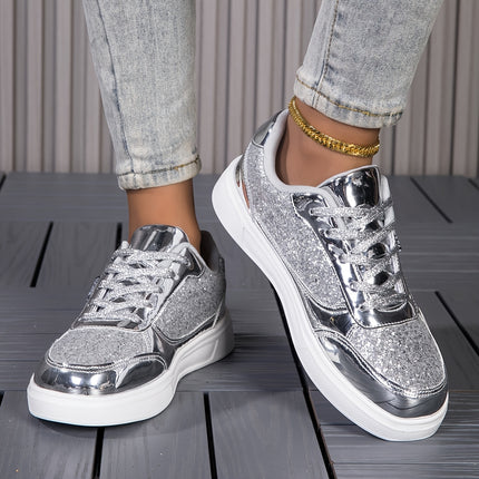 UNICORN Ladies Glittery Road Running Shoes Golden and Silvery Sparkling