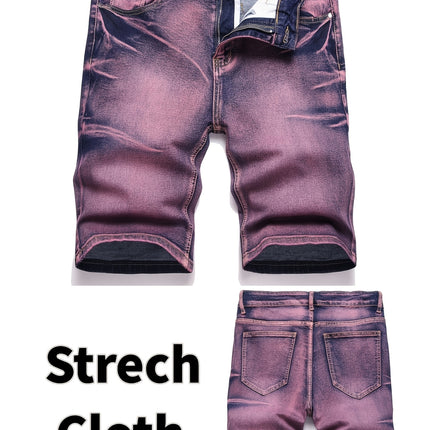 UNICORN Mens Pink Stretch Denim Bermuda Shorts Casual Style Stretch Fabric s m l xl xxl