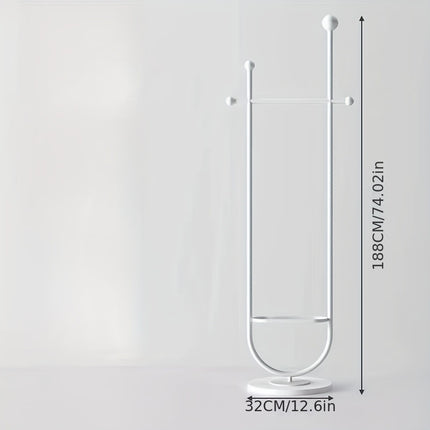 UNICORN Sleek Metal Coat Rack Stand, Freestanding, Multipurpose, Black White Golden