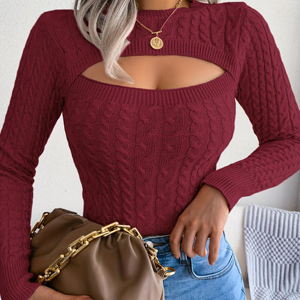 UNICORN Womens Long Sleeve Hollow Sweater High Stretch Fabric s m l xl xxl