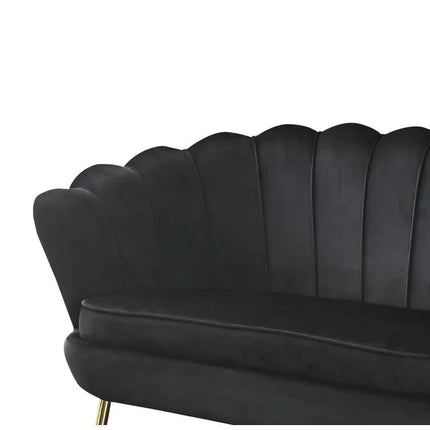 UNICORN Two-seater sofa in black velvet, width 137cm, height 78cm