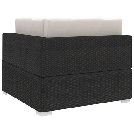UNICORN Corner sofa 1 pc with cushions poly rattan black