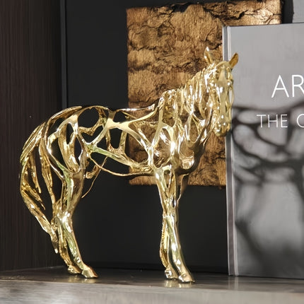 UNICORN 1pc Elegant Golden Metal Lion/Leopard/Elephant/Lion/Mount/Tiger Sculpture