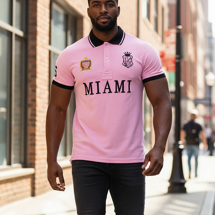 UNICORN Short-Sleeve Polo Shirt for Men, Pink Pure, Slim Fit xs s m l xl xxl xxxl