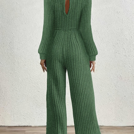 UNICORN High Neck Long Sleeve Versatile Womens Jumpsuit Solid Color s m l xl