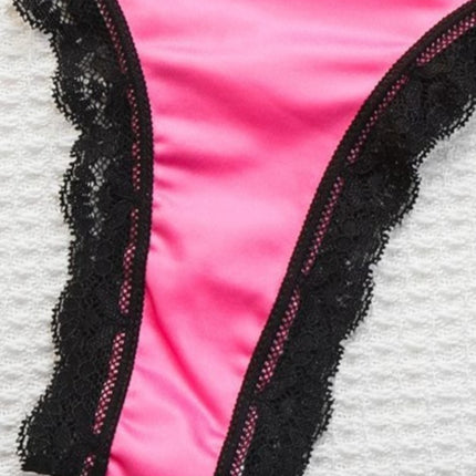 UNICORN Heart-Print Women's Triangle Panties Thong Mid-Low Waist Lace Crotch s m l xl
