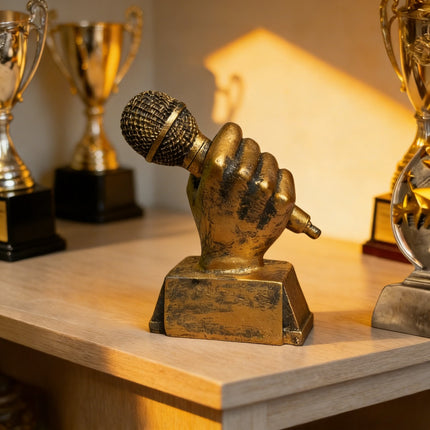 UNICORN Microphone Trophy Resin Statue Desktop Decor for Music Lovers