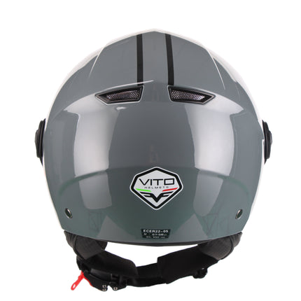 Scooter bromfiets zomerhelm jet helm vito moda notte roof boxer maten xs s m l xl xxl | Scooterhelm