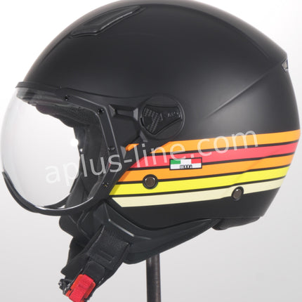 Scooter bromfiets zomerhelm jet helm vito roof boxer moda mat groen zwart blauw wit maten xs s m l xxl | Scooterhelm