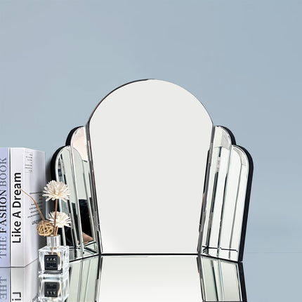 UNICORN Crown Shaped Hollywood Trifold Vanity Mirror 3 Way Adjustable Sliver Glass