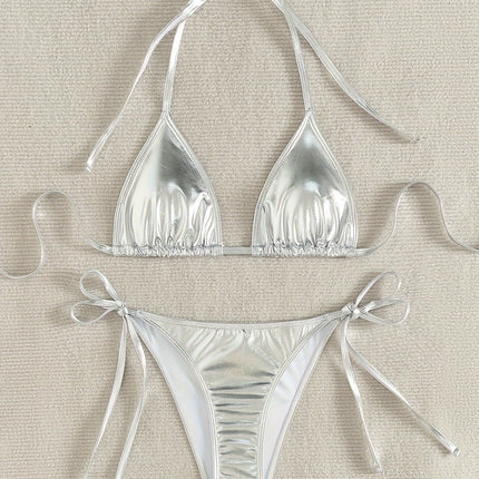 UNICORN Glossy Sexy Women's Triangle Bikini with Tie-Back Halter Neck s m l xl xxl