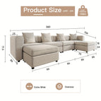 Beige Color / A group of 6 people (4 seated + 2 standing)