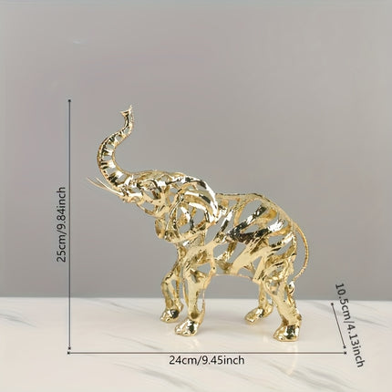 UNICORN 1pc Elegant Golden Metal Lion/Leopard/Elephant/Lion/Mount/Tiger Sculpture