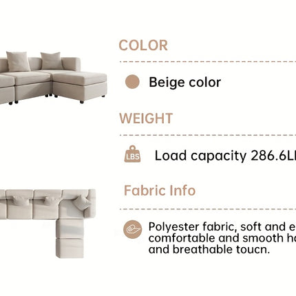 UNICORN Modern Modular Sectional Sofa Living Room Furniture Beige