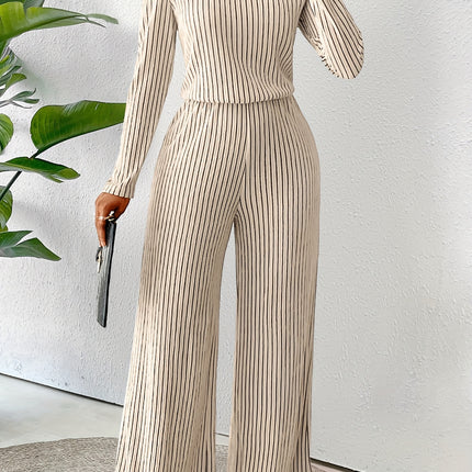 UNICORN Womens Elegant Long Sleeve Wide Leg Body Suit with Clavicle Collar s m l xl
