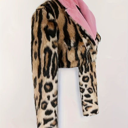 UNICORN Faux Coat Fashion Personality Temperament Women Faux Leopard Coat xs s m l xl