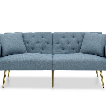 UNICORN Modern Teddy Boucle Two-Seater Sofa, 3-Stage Adjustable Backrest Blue