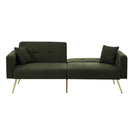 UNICORN Modern minimalist sofa bed size: 175*64*72 cm angle adjustable gold bed legs sofa with cushions side storage pockets
