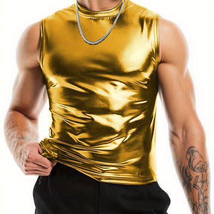 UNICORN Mens Vest, Bright Faux Metal Fashion Trend Vest s