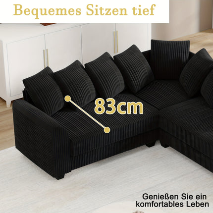 UNICORN Modern L-Shaped Corner Sectional Sofa Black Gray Brown