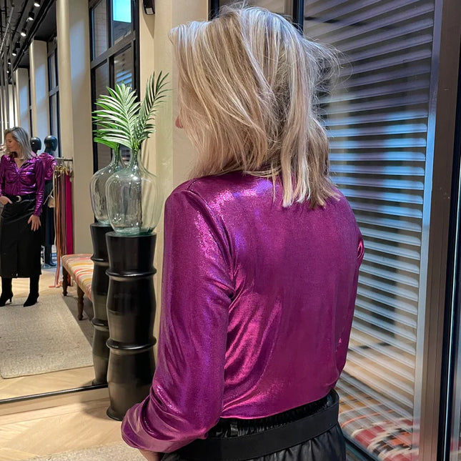 UNICORN Women's blouse gloss purple s m l xl