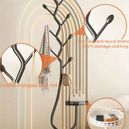 UNICORN Freestanding Valet Stand with a Dual-Tier Design White Black