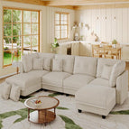 Beige / 6 Seater Sofa