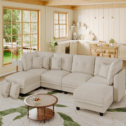UNICORN Large Modular Sectional Sofa with Storage Seats Grey Green Beige