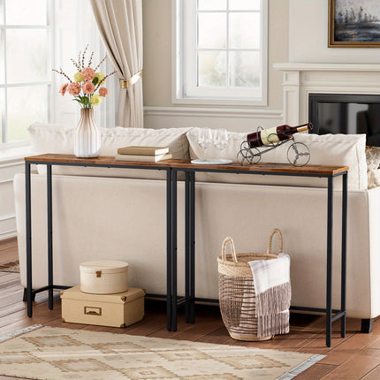 UNICORN Console Table in Rustic Brown Black White Measuring 74.93 cm