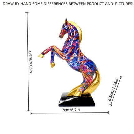 UNICORN Collectible Figurines Elegant Dynamic Jumping Horse Statue multicolored