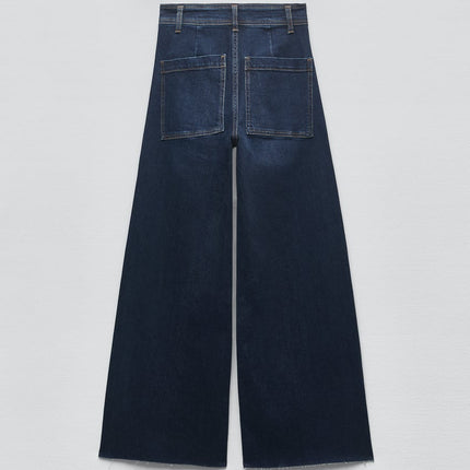 UNICORN Women's long jeans wide-leg high waist pink dark blue beige black white light blue blue xxs xs s m l xl xxl xxxl