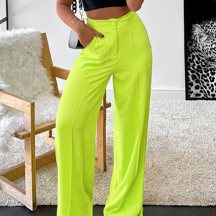 UNICORN Womens Straight Wide-leg Trousers High-waist Design s m l xl