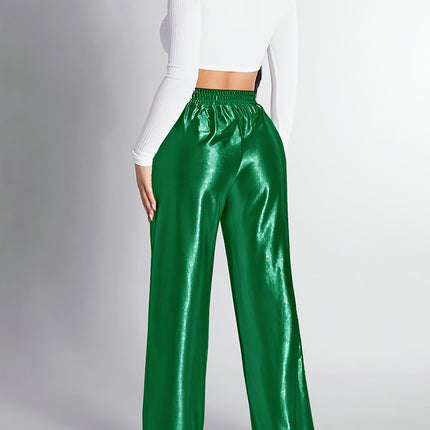 UNICORN Womens Silvery-Hot Stamped Elastic Waistband Straight-Leg Pants s m l xl xxl