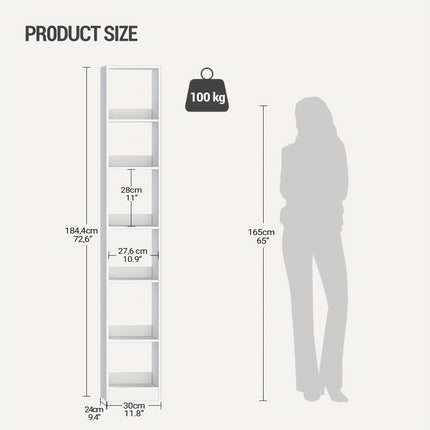 UNICORN Bookcase, Cube Shelf, CD Shelf, Modern Open Wooden Shelf White/Black
