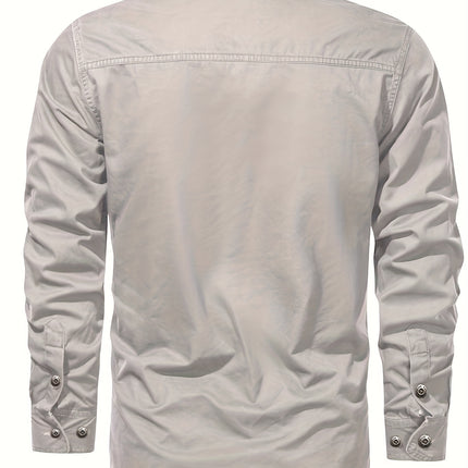 UNICORN Spring And Autumn Men'S Long Sleeve Thin Multi-Pocket Shirt xs s m l xl xxl
