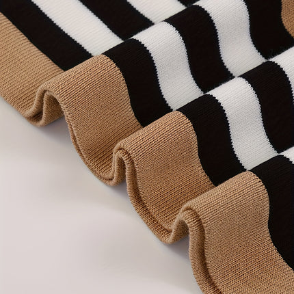 UNICORN Striped Round Neck Short Sleeve Knit Top for Trendy Spring s m l xl