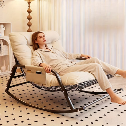 UNICORN Modern Bedroom Rocking Chair, Indoor Two-Seater Orange Beige Gray