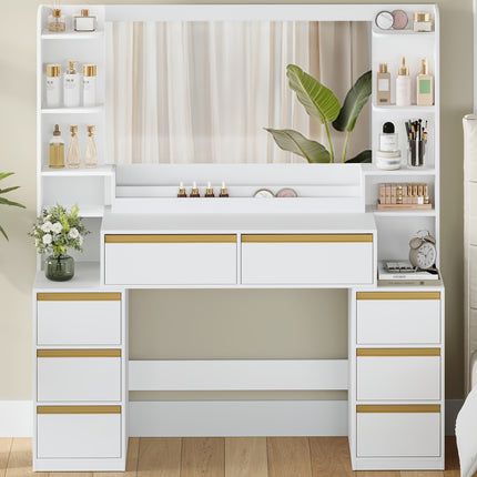 UNICORN Vanity Large Mirror White and Golden Vanity