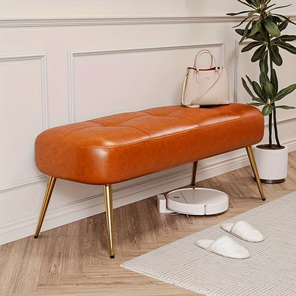 UNICORN Contemporary Entryway Shoe Bench Orange Green Black