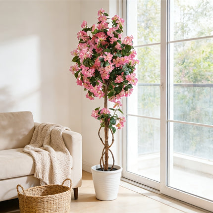 UNICORN 180cm High Simulated Bougainvillea Tree Red Pink