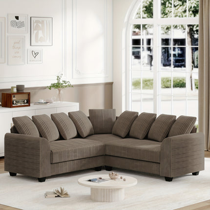 UNICORN Modern L-Shaped Corner Sectional Sofa Black Gray Brown