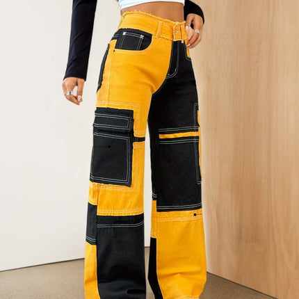 UNICORN Women Elegant Casual Colorful Street-Style Patchwork Jeans s m l xl xxl