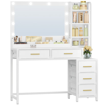 UNICORN Vanity Dresser with Large Mirror, Modern, White, 40 × 110 × 141cm