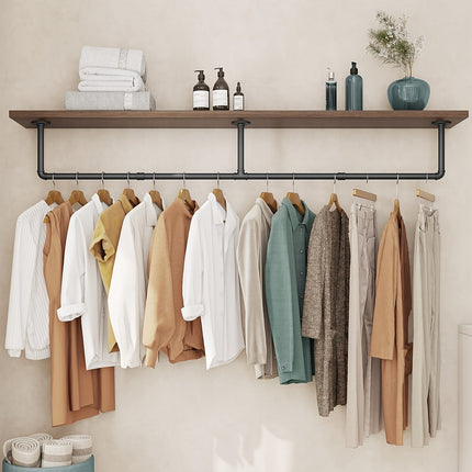 UNICORN Wall Mounted Clothes Rack Golden Black 180cm Pipe Clothes Rack