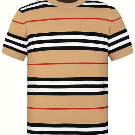 UNICORN Striped Round Neck Short Sleeve Knit Top for Trendy Spring s m l xl