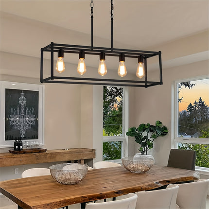 UNICORN Modern Black Chandeliers, Kitchen Island Linear Pendant Lights