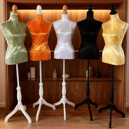 UNICORN Half-Body Foam Mannequin Showcasing Clothing black white yellow orange green